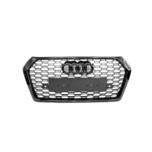 AUDI Q5/SQ5 FY (2017-2020) GLOSS BLACK HONEYCOMB STYLE FRONT GRILLE WITHOUT CAMERA HOLEPRE-LCI