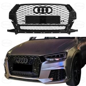 Audi Q3/SQ3 8U (2015-2018) Gloss Black Honeycomb Grille w/Badge - Facelift Model