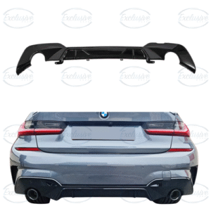 BMW 3 Series G20 (2019-2022) M Sport Pre LCI Gloss Black Rear Diffuser Valance