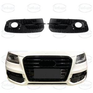 Audi Q5 8R (2013-2017) Gloss Black Honeycomb Fog light Cover Grille Pair