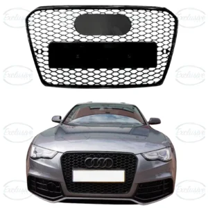 Audi A5 S5 B8 8T (2012-2016) Gloss Black RS5 Style Honeycomb Grille w/Badge