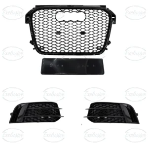 Audi A1/S1 8X (2010-2014) Gloss Black Honeycomb Grille w/ Badge & Fog lights