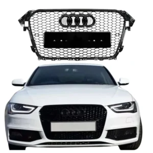 Audi A4/S4 B8.5 (2013-2016) Gloss Black RS4 Style Honeycomb Grille and Badge