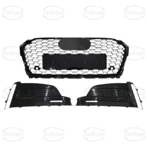 Audi A5/S5 B9 (2016-2019) Gloss Black Honeycomb Grille With Fog light Covers