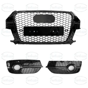 Audi Q3 8U (11-15) Gloss Black Honeycomb RSQ3 Style Grille & Fog lights