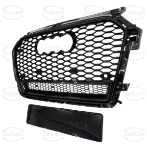 Gloss Black Honeycomb Mesh Grille Compatible With Audi A1/S1 8X (2015-2018)