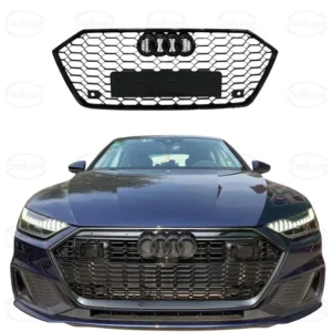 Audi A7/S7 C8 (2018-2022) Gloss Black RS7 Style Honeycomb Grille and Badge