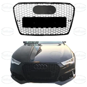 Audi A6/S6 C7.5 (2016-2018) Gloss Black RS6 Style Honeycomb Grille w/Badge