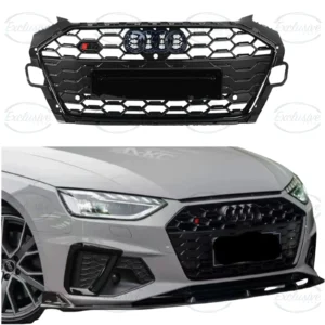 Gloss Black Original Style Mesh Grille Compatible With Audi A4 S4 B9 (2020-2024)