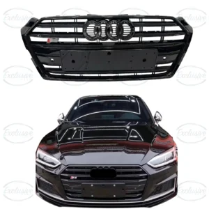Gloss Black Original Style Grille Compatible wit Audi A5/S5 B9 8W (2016-2019)