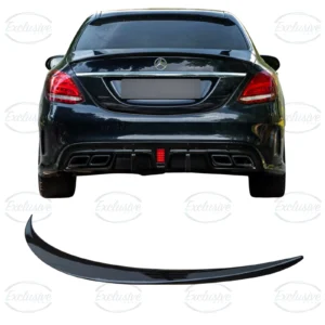 MERCEDES C CLASS W205 (2014-2021) GLOSS BLACK AMG STYLE REAR SPOILER LIP