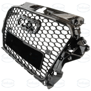 Gloss Black Honeycomb Mesh Grille Compatible With Audi A3/S3 8V (2013-2016)