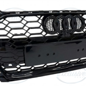 Gloss Black Honeycomb Mesh Grille Compatible with Audi A4 S4 B9 8W (2020-2024)